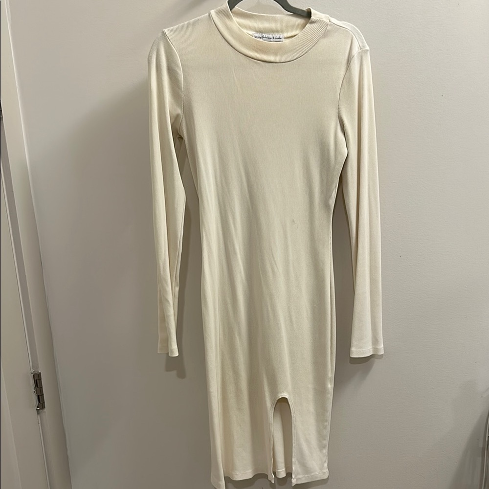 Young Fabulous & Broke Cream Long Sleeve Dress